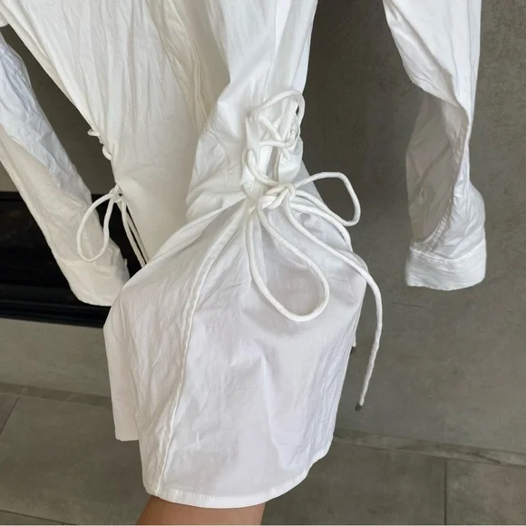 NWT THEORY WHITE LACED BUTTON DOWN, SIZE P - Picture 12 of 16